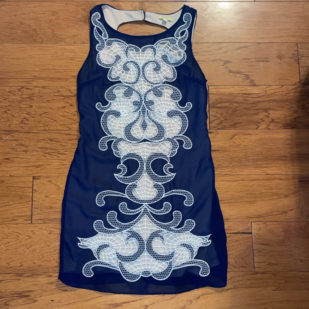Gianni Bini Navy and White Dress
